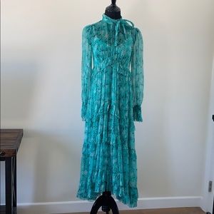 LIGHTLY WORN Zimmermann Moncur Tie Neck Dress